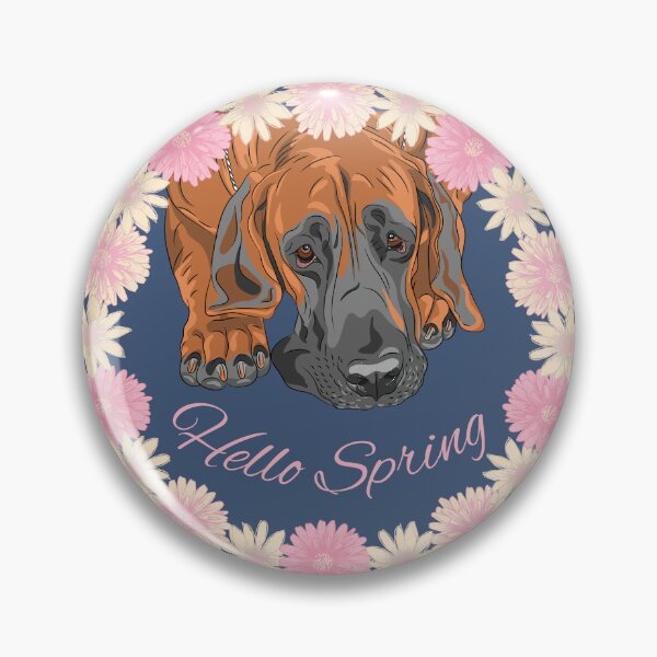 Item preview, Hello Spring with Great Dane Dog in Flower Wreath designed and sold by SeasonalDogs.