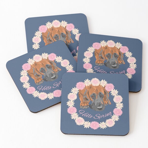 Item preview, Hello Spring with Great Dane Dog in Flower Wreath designed and sold by SeasonalDogs.