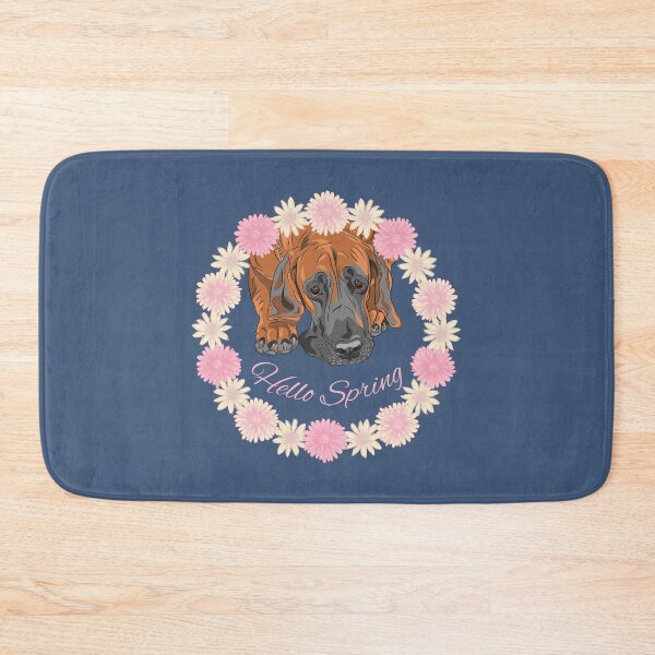 Item preview, Hello Spring with Great Dane Dog in Flower Wreath designed and sold by SeasonalDogs.