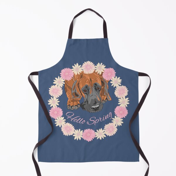Item preview, Hello Spring with Great Dane Dog in Flower Wreath designed and sold by SeasonalDogs.