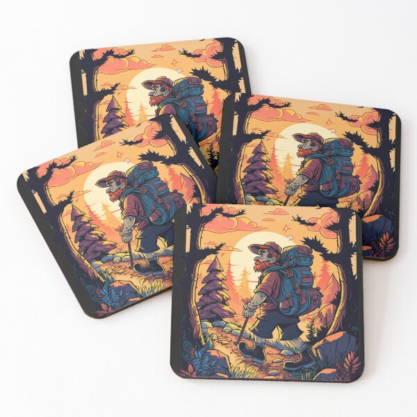 Item preview, Boy trekking in the woods with a beautiful sunset effect designed and sold by Naeshastore.