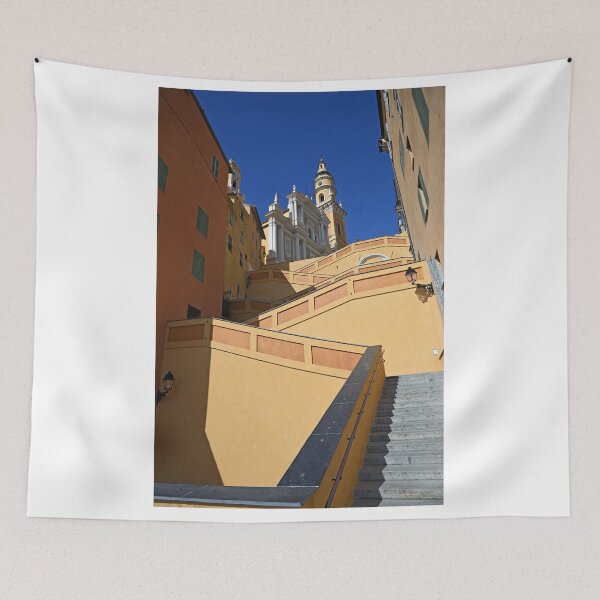 Item preview, old staircase and church tower perspective in Menton  designed and sold by goceris.