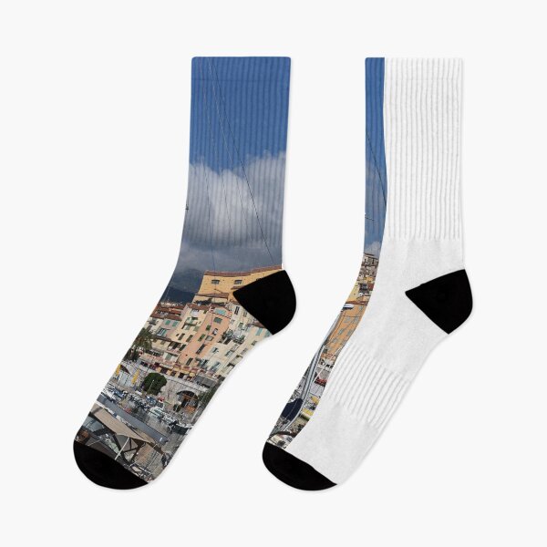 Item preview, Port with sailboat and yacht in Menton France designed and sold by goceris.