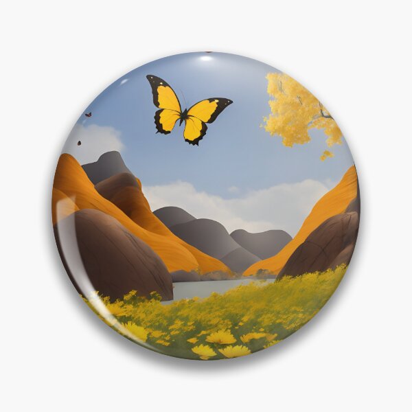 Item preview, Yellow paper flower and butterfly landscape designed and sold by cuprum.