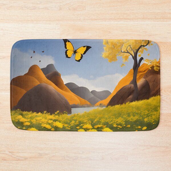 Item preview, Yellow paper flower and butterfly landscape designed and sold by cuprum.