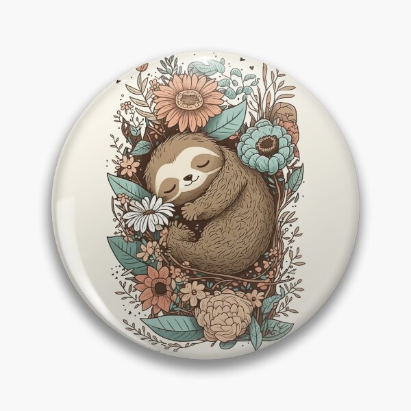 Item preview, Sleepy Sloth in a Bed of Flowers - No hago nada todos los días designed and sold by JOLI Design.