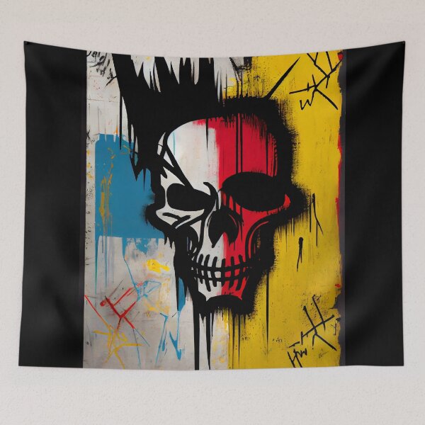 Item preview,  Skull Graffiti Abstract Symphony - Neo Expressionism Graffiti Fusion Artwork designed and sold by ZickDezine.