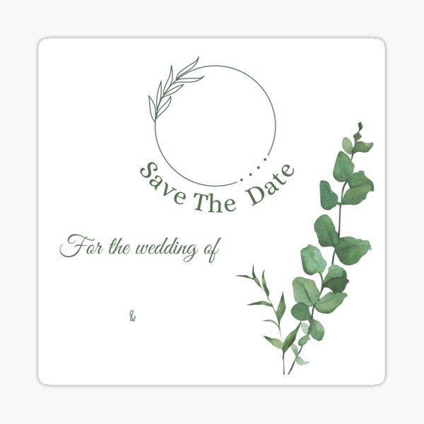 Save The Date With Exotic Plants Sticker