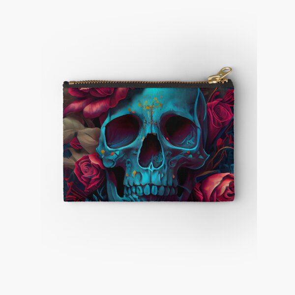 Item preview, Blooming Bones - Blue Skull with Flowers  designed and sold by ZickDezine.