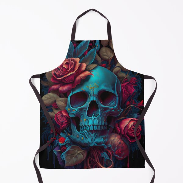 Item preview, Blooming Bones - Blue Skull with Flowers designed and sold by ZickDezine.
