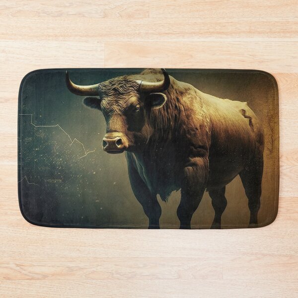 Item preview, Bull Standing in Front of Finance Chart Modern Abstract Drawing Wall Street designed and sold by ArtfulAmbitions.
