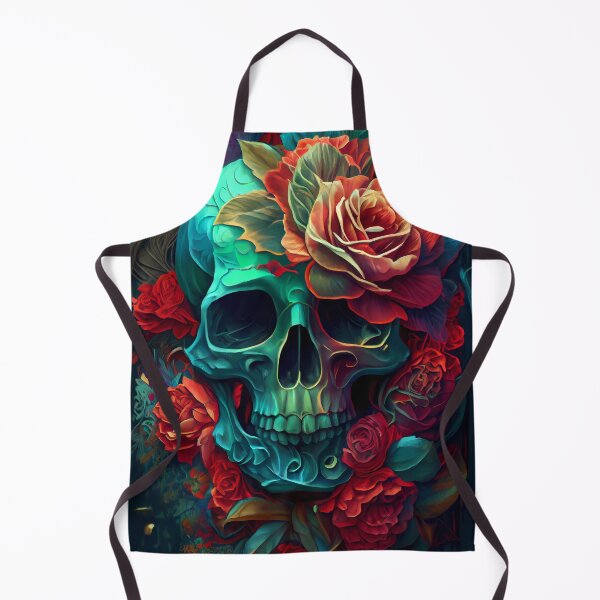 Item preview, Blooming Bones - Blue Skull with Flowers designed and sold by ZickDezine.