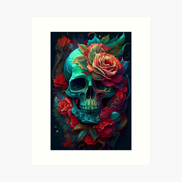 Jigsaw Puzzle SKULLS&FLOWERS BLUE SIGNAL