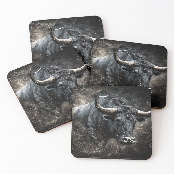 Item preview, Black Bull Graphic Design Bull Art Home Decore Strong Bull Market designed and sold by ArtfulAmbitions.