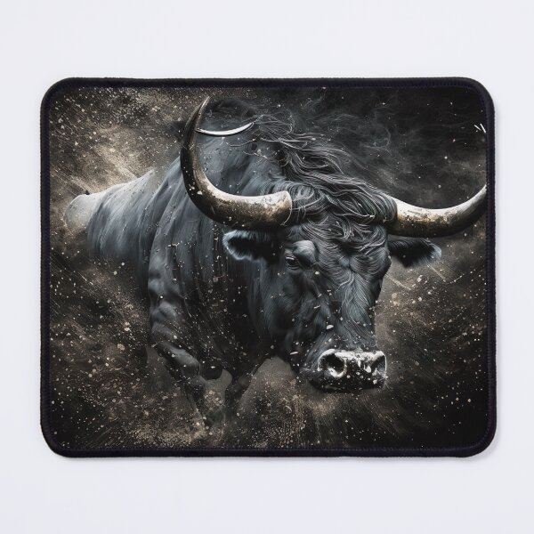 Item preview, Black Bull Graphic Design Bull Art Home Decore Strong Bull Market designed and sold by ArtfulAmbitions.