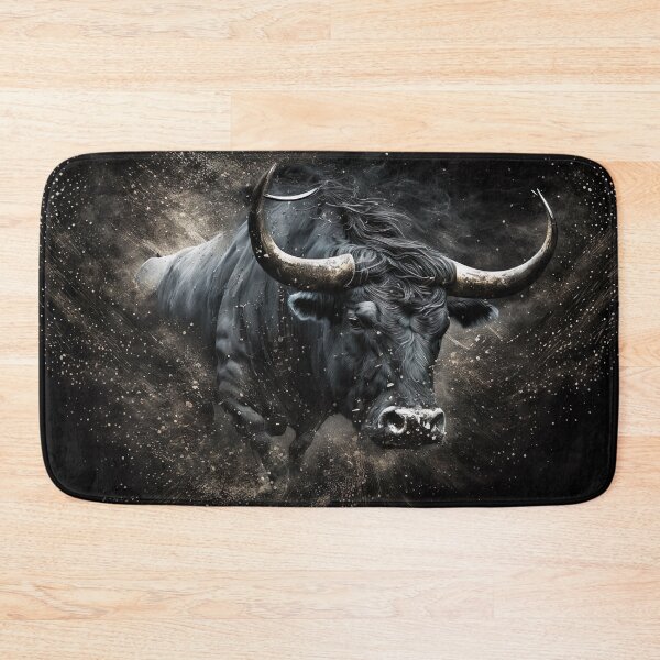 Item preview, Black Bull Graphic Design Bull Art Home Decore Strong Bull Market designed and sold by ArtfulAmbitions.
