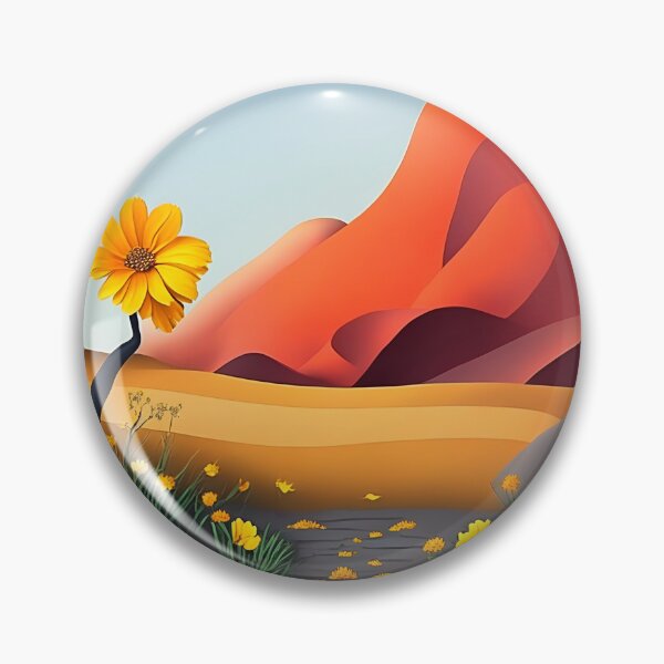 Item preview, Yellow paper flower desert landscape designed and sold by cuprum.
