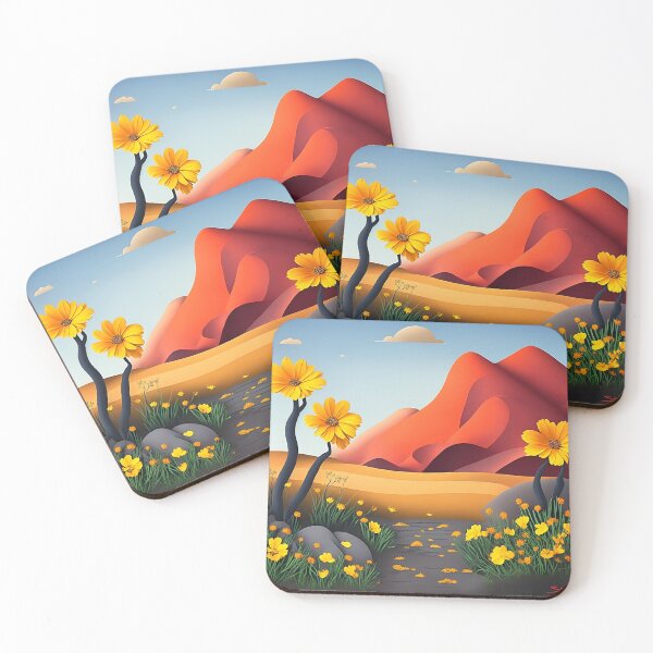 Item preview, Yellow paper flower desert landscape designed and sold by cuprum.
