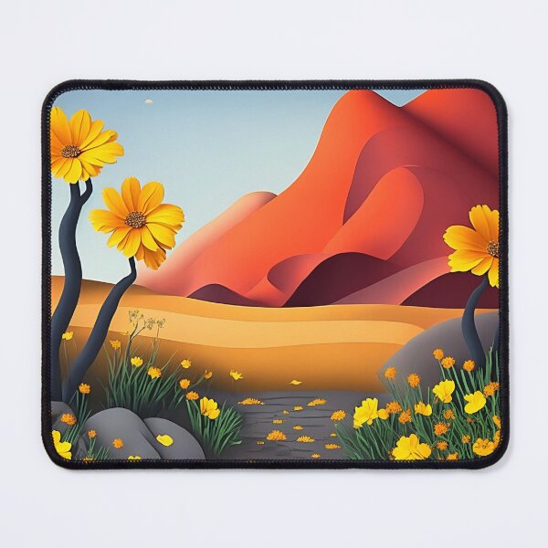 Item preview, Yellow paper flower desert landscape designed and sold by cuprum.