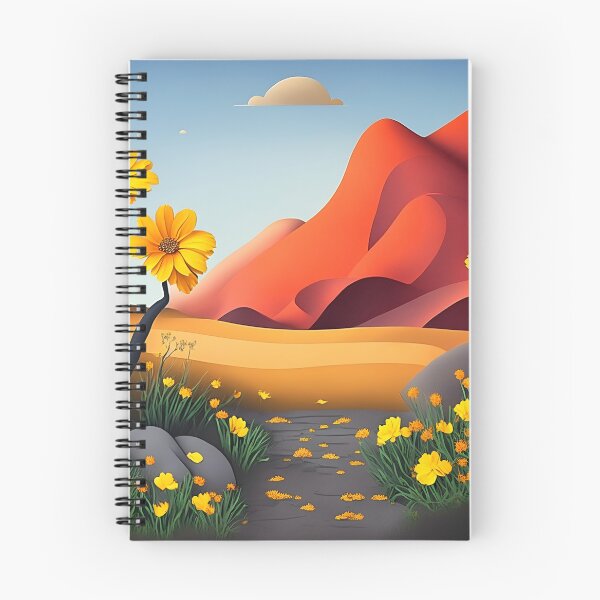 Item preview, Yellow paper flower desert landscape designed and sold by cuprum.