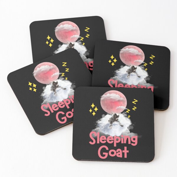 Item preview, Sleeping Baby Goat, Black Goat on The Full Moon Which It Has a Big Dream designed and sold by LittleZea.