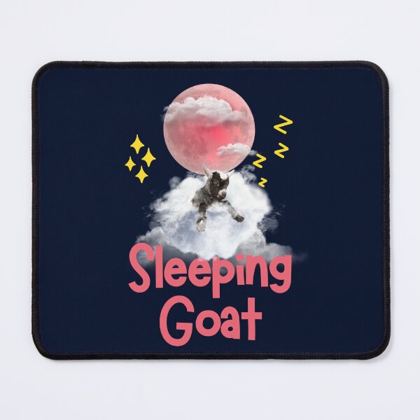 Item preview, Sleeping Baby Goat, Black Goat on The Full Moon Which It Has a Big Dream designed and sold by LittleZea.