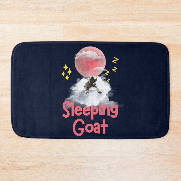 Item preview, Sleeping Baby Goat, Black Goat on The Full Moon Which It Has a Big Dream designed and sold by LittleZea.