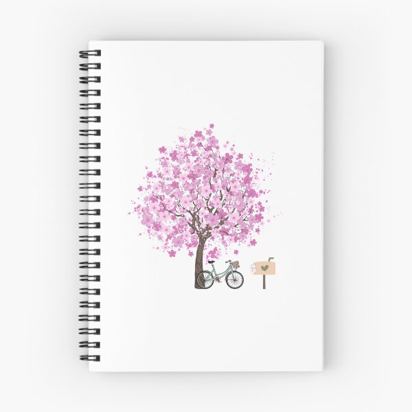 Item preview, Cute japanese Cherry Tree with Classic Bike and Mailbox Drawing designed and sold by Hohohaxi.