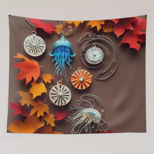 Item preview, Jellyfish and Autumn leaves paper art designed and sold by cuprum.