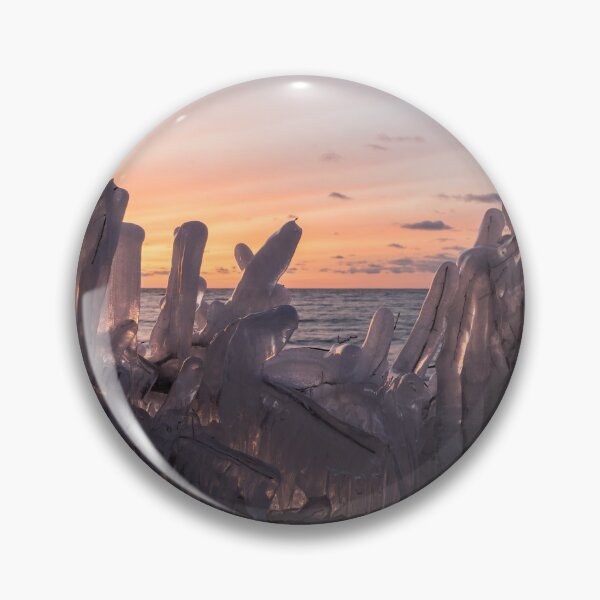 Item preview, Lakeside Sunup with Ice Sculptures Perfect for Nature Lovers designed and sold by Georgia Mizuleva.