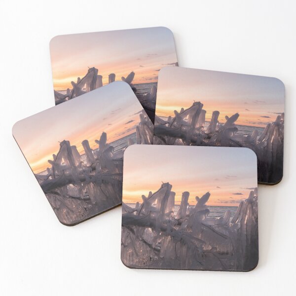 Item preview, Lakeside Sunup with Ice Sculptures Perfect for Nature Lovers designed and sold by Georgia Mizuleva.