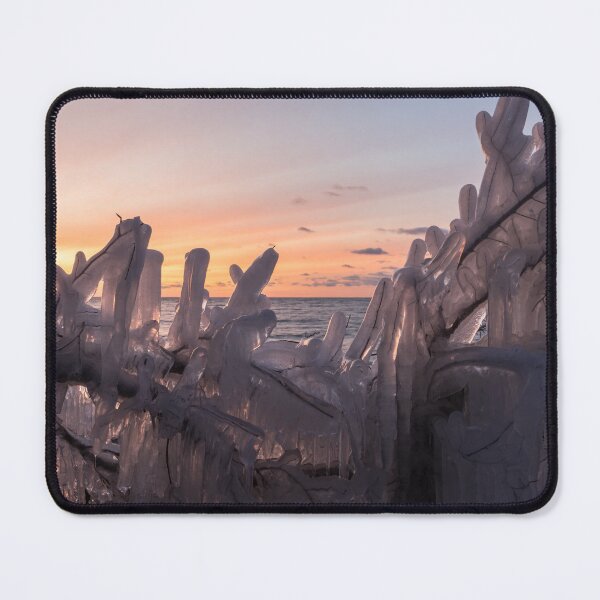 Item preview, Lakeside Sunup with Ice Sculptures Perfect for Nature Lovers designed and sold by Georgia Mizuleva.