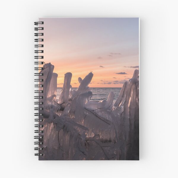Item preview, Lakeside Sunup with Ice Sculptures Perfect for Nature Lovers designed and sold by Georgia Mizuleva.