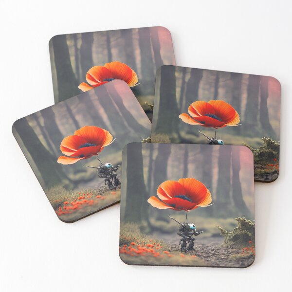 Item preview, Tiny robot with Poppy paper art designed and sold by cuprum.