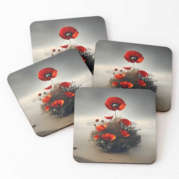 Item preview, Red poppy paper art designed and sold by cuprum.