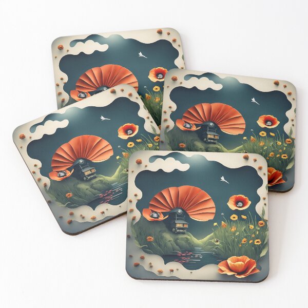 Item preview, Red poppy paper art designed and sold by cuprum.