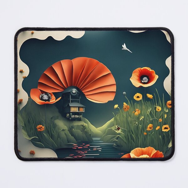 Item preview, Red poppy paper art designed and sold by cuprum.