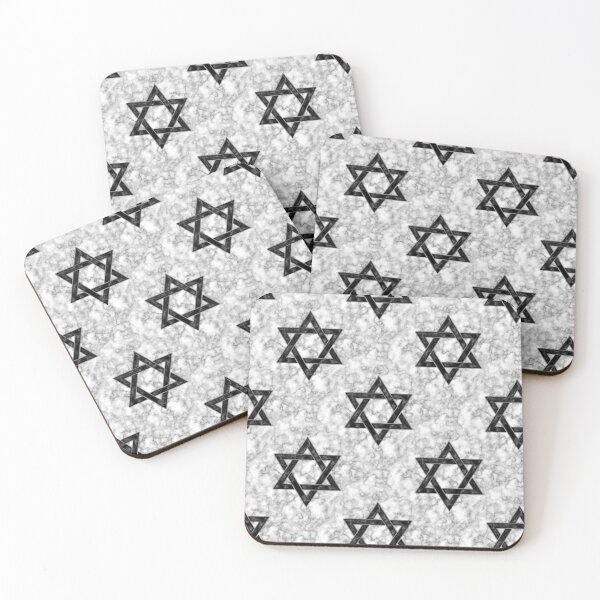 Item preview, Black Hexagram on White Marble - Tiling Pattern designed and sold by SolarCross.