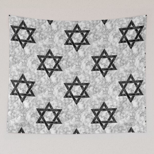 Item preview, Black Hexagram on White Marble - Tiling Pattern designed and sold by SolarCross.