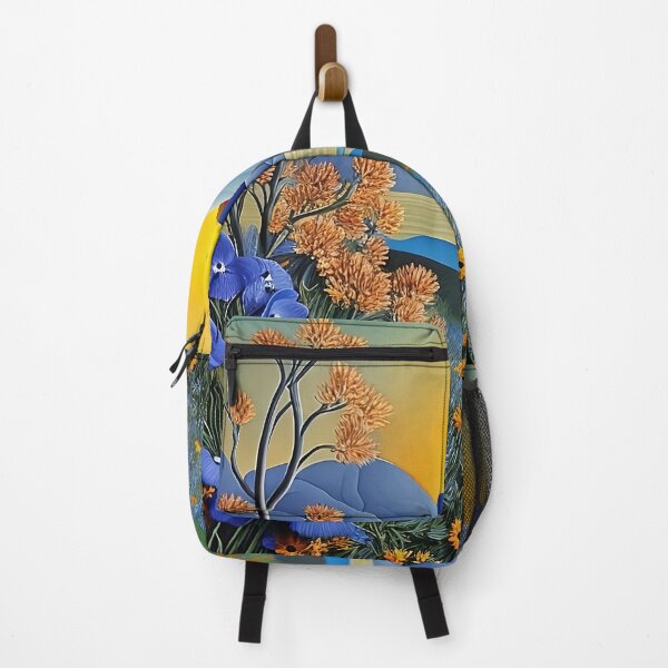 Item preview, Blue paper flower desert landscape designed and sold by cuprum.