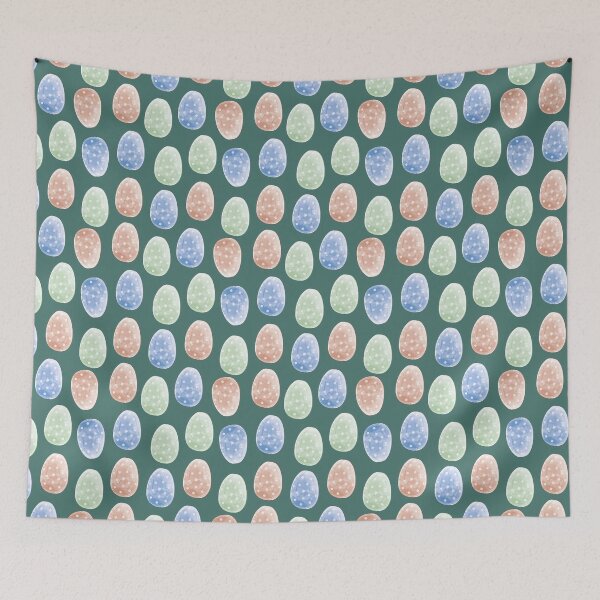 Item preview, Pattern Easter eggs dotted petrol designed and sold by ChallaDesign.