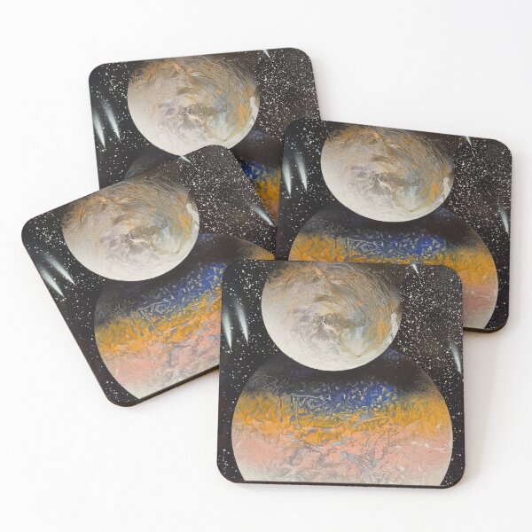 Item preview, Spray paint art overlapping planets designed and sold by WoodRocksArt.