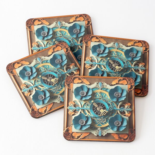 Item preview, Blue poppy paper art designed and sold by cuprum.