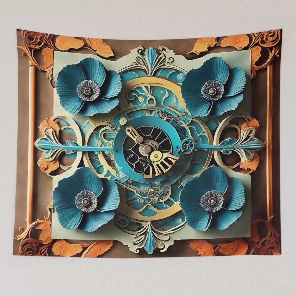 Item preview, Blue poppy paper art designed and sold by cuprum.