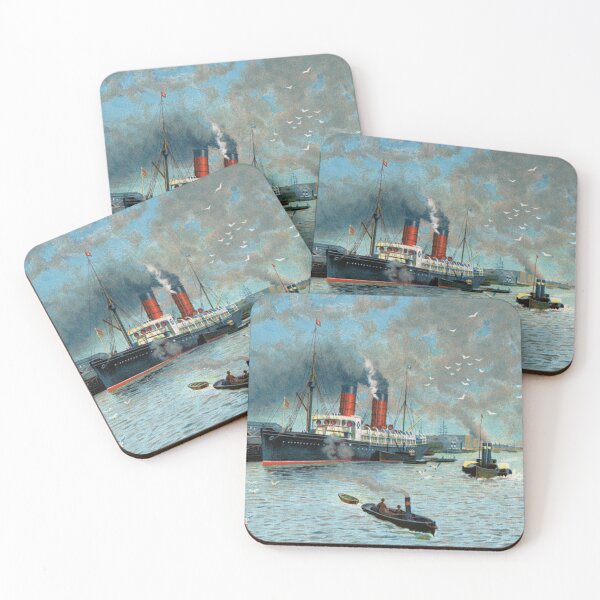 Item preview, Cunard Liner Campania Liverpool Painting by Charles Wilkinson designed and sold by Duncan-Mac.