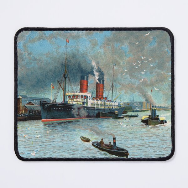 Item preview, Cunard Liner Campania Liverpool Painting by Charles Wilkinson designed and sold by Duncan-Mac.