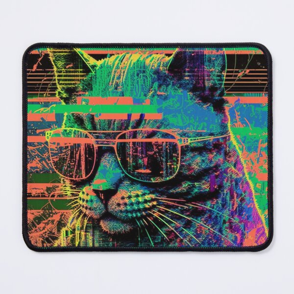 Item preview, GLITCH PUNK ART Cool Cat designed and sold by RESToRAPTOR.