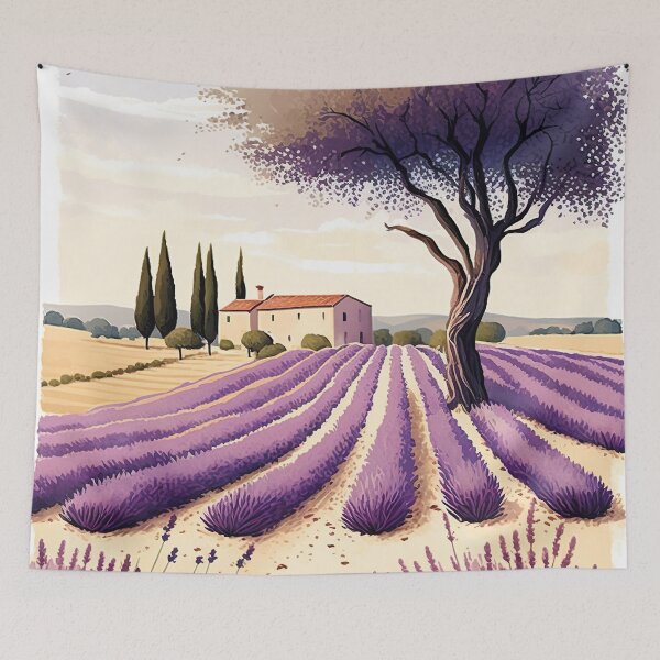 Item preview, Lavender France Provence Illustration designed and sold by unrealartwork.