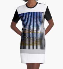 Spiral fantasy in stripes. Graphic T-Shirt Dress