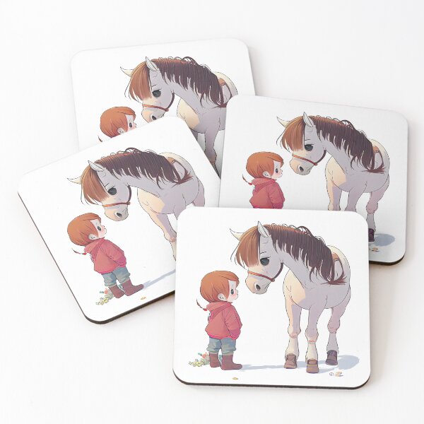 Item preview, Cartoon Norwegian Fjord horse with little girl - Horses 15 designed and sold by MLArtifex.